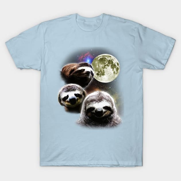 Funny Space Sloths T-Shirt by robotface